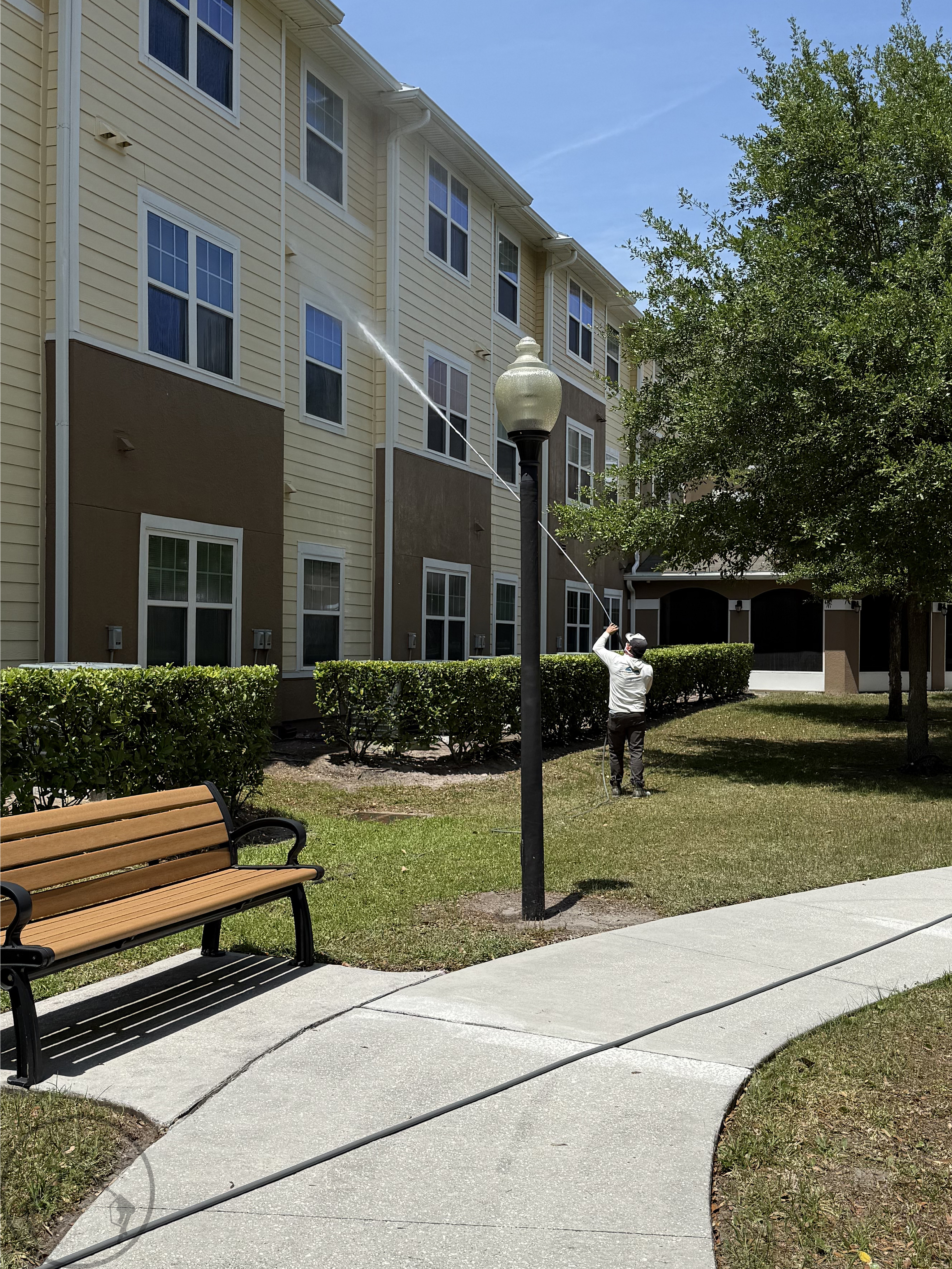 Picture of Xterior Care Professionals pressure washing job at an apartment complex in Jacksonville, FL